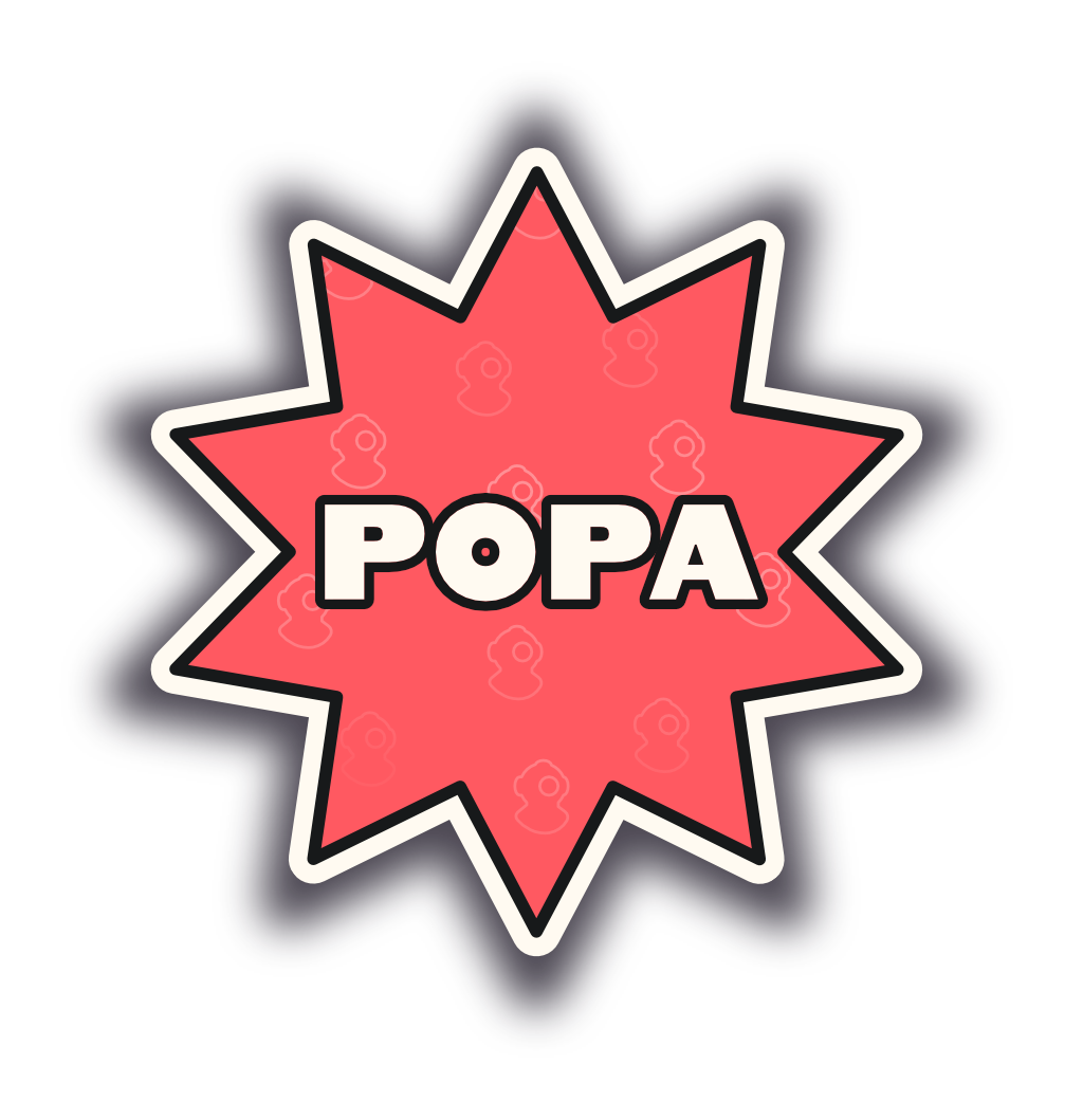 Pay Once Play Anywhere logo white text green background shaped like a star